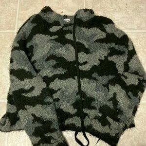 Selling a cropped sweatshirt style camo from pink